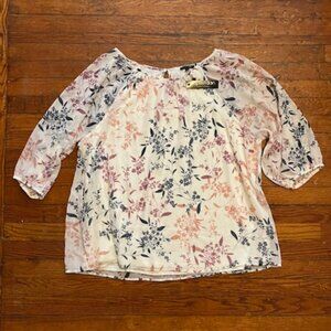 NWT PaperMoon Lauren Flower Print Blouse Size 2X
